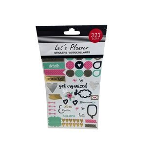 Let's Planner Stickers 323pc Multicolor‎ Gold Foil Get Organized Planner Deco